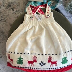 Festive Knit Dress with Reindeer Pattern